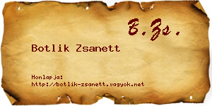 Botlik Zsanett névjegykártya